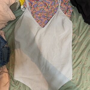 H&M Blue and White Striped One Piece